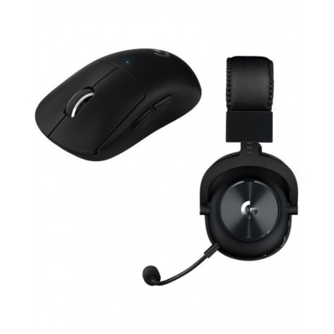 Гейминг слушалки и мишка Logitech - PRO X, безжични, черни