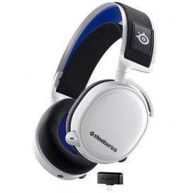 Гейминг слушалки SteelSeries - Arctis 7P+, PS5, безжични, бели