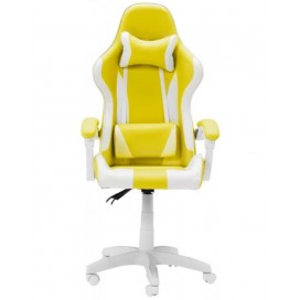 Гейминг стол Carmen - 6311, бял/жълт