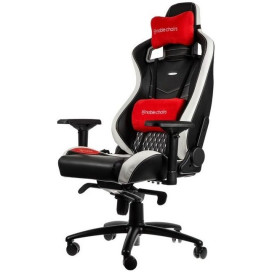  Гейминг стол noblechairs - EPIC, естествена кожа, черен/бял/червен