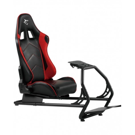 Гейминг стол White Shark - RSC-303 King of speed, рейсинг симулатор, черен/червен