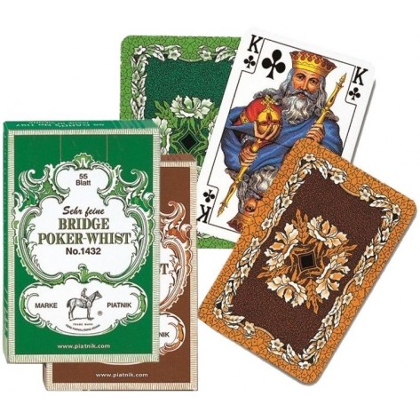  Карти за игра Piatnik - модел Bridge-Poker-Whist, цвят зелени