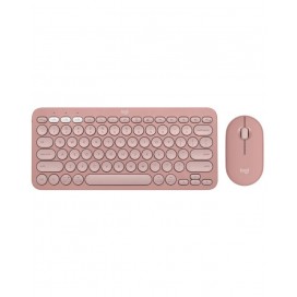 Комплект клавиатура и мишка Logitech - Pebble 2, безжичен, Tonal Rose