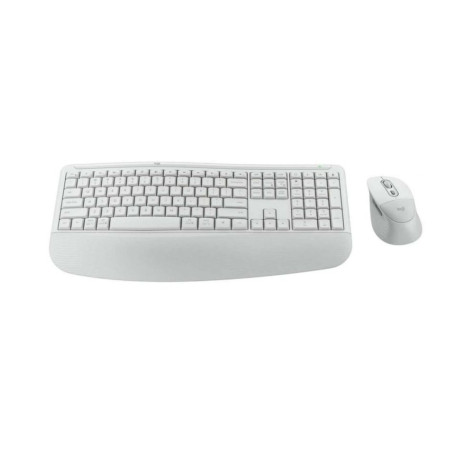 Комплект клавиатура и мишка Logitech - Signature Comfort Plus, MK880, безжичен, off-white