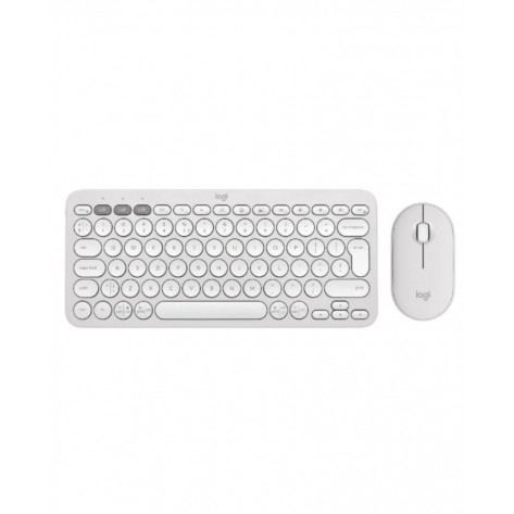 Комплект клавиатура Logitech Pebble Keys 2 K380s + мишка Logitech Pebble Keys 2 M350s, бели