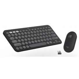  Комплект клавиатура Logitech K380s + мишка Logitech M350s, сиви