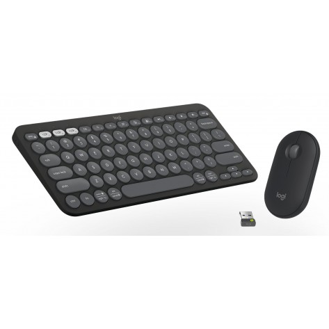 Комплект клавиатура Logitech K380s + мишка Logitech M350s, сиви