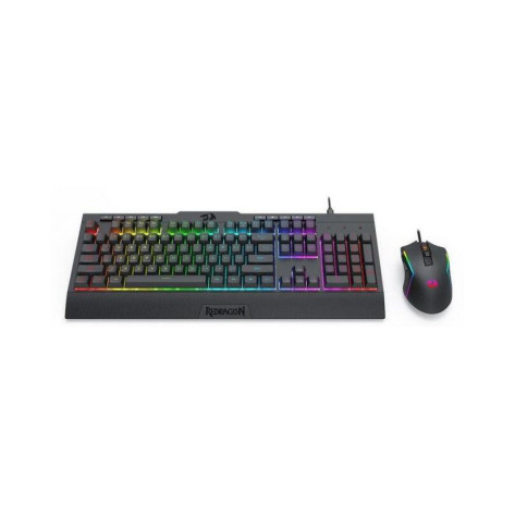 Комплект мишка и клавиатура Redragon - S151, безжичен, RGB, черен