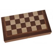  Комплект шах и табла Manopoulos - Цвят венге, 30 x 15 cm