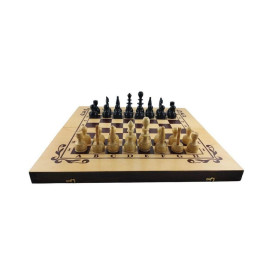  Комплект шах и табла Oreshak Handmade - Бук ситопечат, 48 х 48 cm