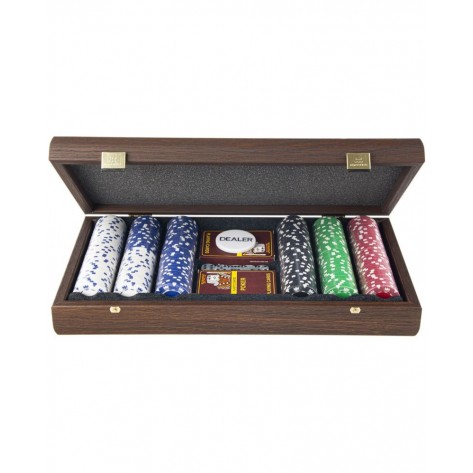 Комплект за покер Manopoulos - Тъмен орех