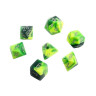 Комплект зарове Chessex Gemini Green-Yellow/Silver Polyhedral (7 бр.)