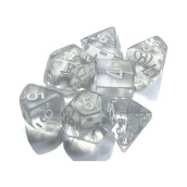 Комплект зарове Chessex Translucent Clear/White Polyhedral (7 бр.) Комплект зарове Chessex Translucent Clear/White Polyhedral (7 бр.)