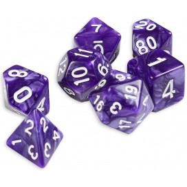 Комплект зарове Dice4Friends Pearl - Purple&White, 7 броя