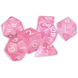 Комплект зарове Dice4Friends Transparent - Pink, 7 броя