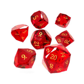  Комплект зарове GlassStaff - Glass RPG Dice Set, Ruby Reckoning (7 бр.)