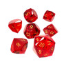 Комплект зарове GlassStaff - Glass RPG Dice Set, Ruby Reckoning (7 бр.)