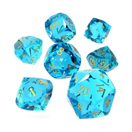  Комплект зарове GlassStaff - Glass RPG Dice Set, Saphrium Eternal (7 бр.)