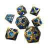 Комплект зарове GlassStaff - Hollow Metal RPG Dice Set, Azure Crown (7 бр.)