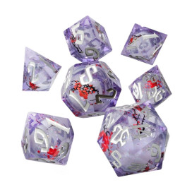  Комплект зарове GlassStaff - Liquid Core RPG Dice Set, Sakura Drift (7 бр.)