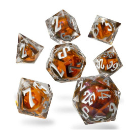  Комплект зарове GlassStaff - Liquid Core RPG Dice Set, Phantasm Fluxcore (7 бр.)