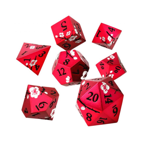 Комплект зарове GlassStaff - Metal RPG Dice Set, Dawn Blossom (7 бр.)