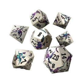  Комплект зарове GlassStaff - Metal RPG Dice Set, Elderwyrm (7 бр.)