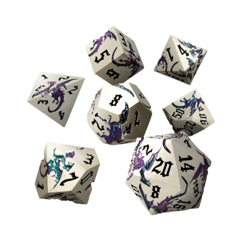 Комплект зарове GlassStaff - Metal RPG Dice Set, Elderwyrm (7 бр.)