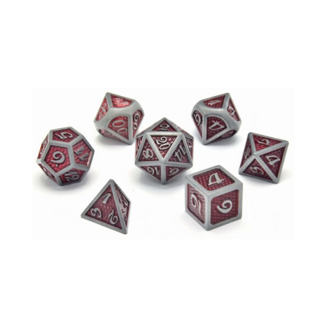 Комплект зарове GlassStaff - Metal RPG Dice Set, Fiery Fate (7 бр.)