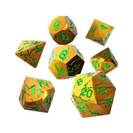 Комплект зарове GlassStaff - Metal RPG Dice Set, Gorgon Gaze (7 бр.)