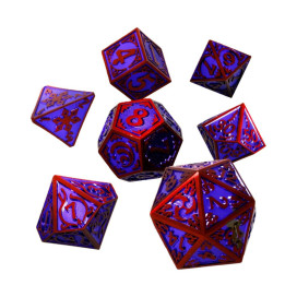  Комплект зарове GlassStaff - Metal RPG Dice Set, Runeflare (7 бр.)