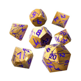  Комплект зарове GlassStaff - Metal RPG Dice Set, Shattered Sigils (7 бр.)