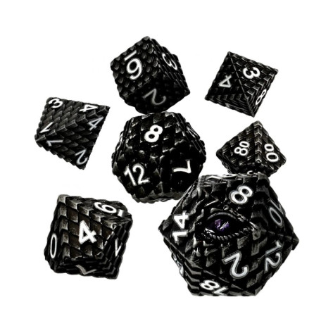Комплект зарове GlassStaff - Metal RPG Dice Set, Voidraxius (7 бр.)