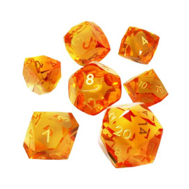 Комплект зарове GlassStaff - Sharp Edge Resin RPG Dice Set, Solshard (7 бр.)