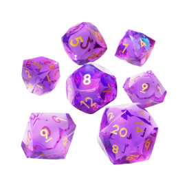  Комплект зарове GlassStaff - Sharp Edge Resin RPG Dice Set, Enchanta (7 бр.)