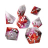 Комплект зарове GlassStaff - Sharp Edge Resin RPG Dice Set, Ruby Rift (7 бр.)