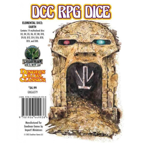 Комплект зарове Goodman Games - Dungeon Crawl Classics RPG: Elemental Dice Set - Earth (14 бр.)