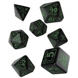  Комплект зарове Q-Workshop - Call of Cthulhu Dice Set: Black & Green (7 бр.)