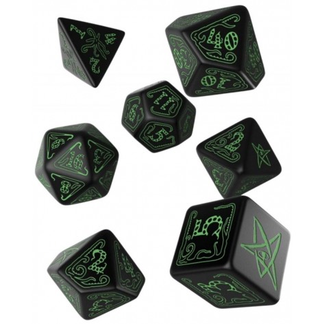 Комплект зарове Q-Workshop - Call of Cthulhu Dice Set: Black & Green (7 бр.)