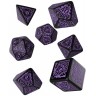 Комплект зарове Q-Workshop - Call of Cthulhu Horror on the Orient Express Dice Set: Black & Purple (7 бр.)