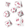 Комплект зарове Q-Workshop - Classic Runic RPG Dice Set, White & Red (7 бр.)