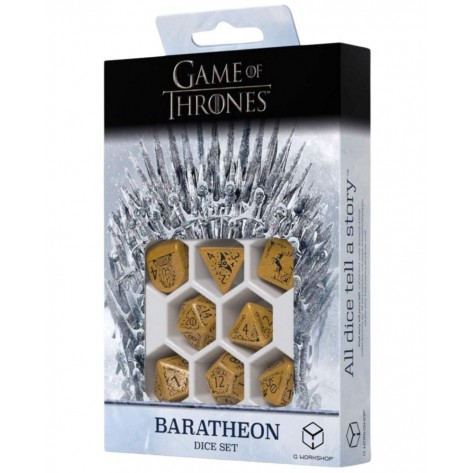 Комплект зарове Q-Workshop - Game of Thrones Dice Set: Baratheon (8 бр.)