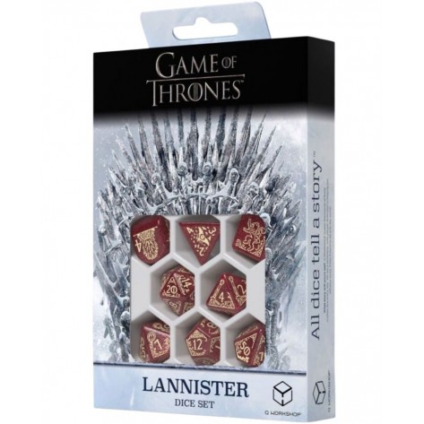 Комплект зарове Q-Workshop - Game of Thrones Dice Set: Lannister (8 бр.)