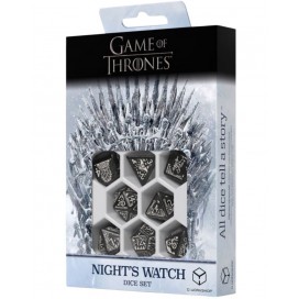  Комплект зарове Q-Workshop - Game of Thrones Dice Set: Night's Watch (8 бр.)