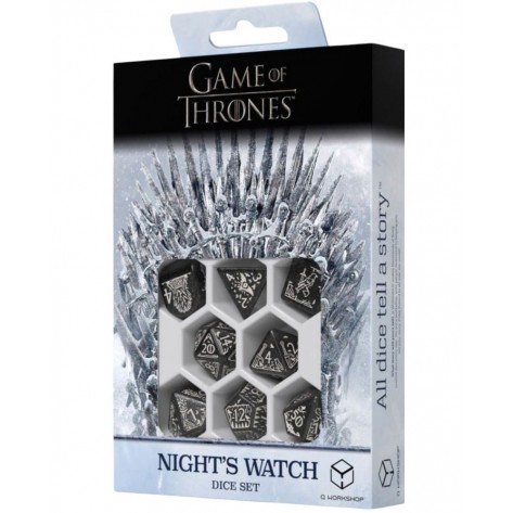 Комплект зарове Q-Workshop - Game of Thrones Dice Set: Night's Watch (8 бр.)
