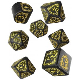  Комплект зарове Q-Workshop - Harry Potter Hufflepuff Modern Dice Set: Black (7 бр.)