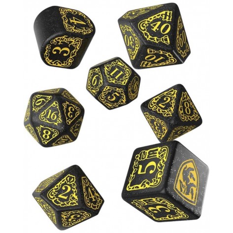 Комплект зарове Q-Workshop - Harry Potter Hufflepuff Modern Dice Set: Black (7 бр.)