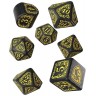 Комплект зарове Q-Workshop - Harry Potter Hufflepuff Modern Dice Set: Black (7 бр.)
