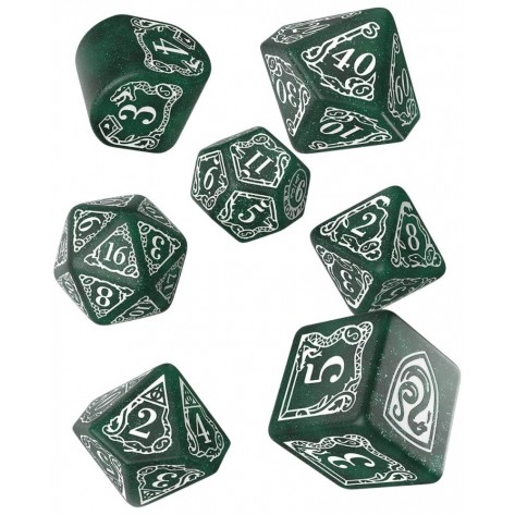 Комплект зарове Q-Workshop - Harry Potter Slytherin Modern Dice Set: Green (7 бр.)