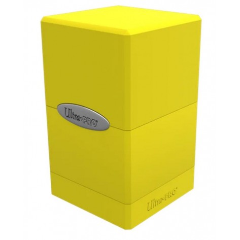 Кутия за карти Ultra Pro Satin Tower - Bright Yellow (100+ бр.)